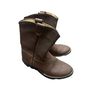 Texas Boys Cowboy Boots Western Wear Authentic Handmade Leather Size 8 USA Made